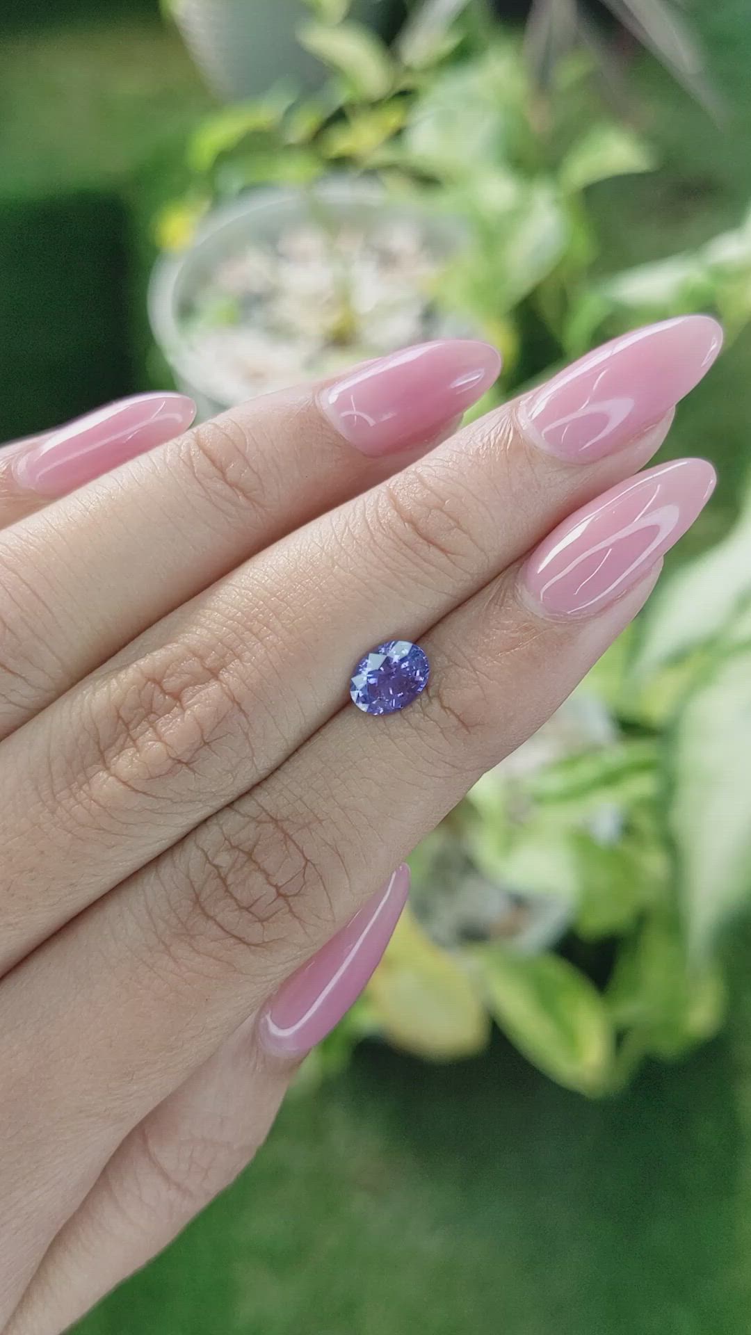 1.09 Ct. Violet Sapphire from Ceylon (Sri Lanka) Size Video