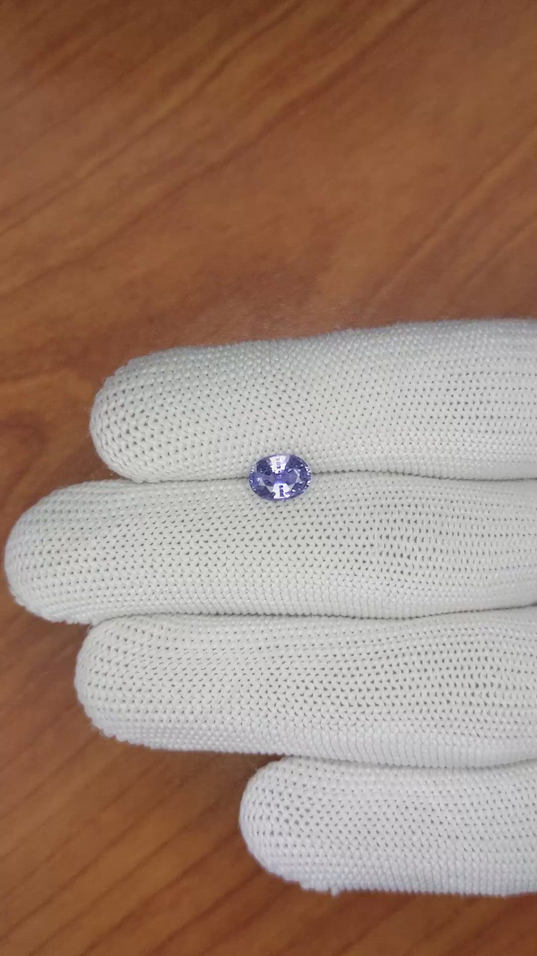 1.09 Ct. Violet Sapphire from Ceylon (Sri Lanka) Size Video