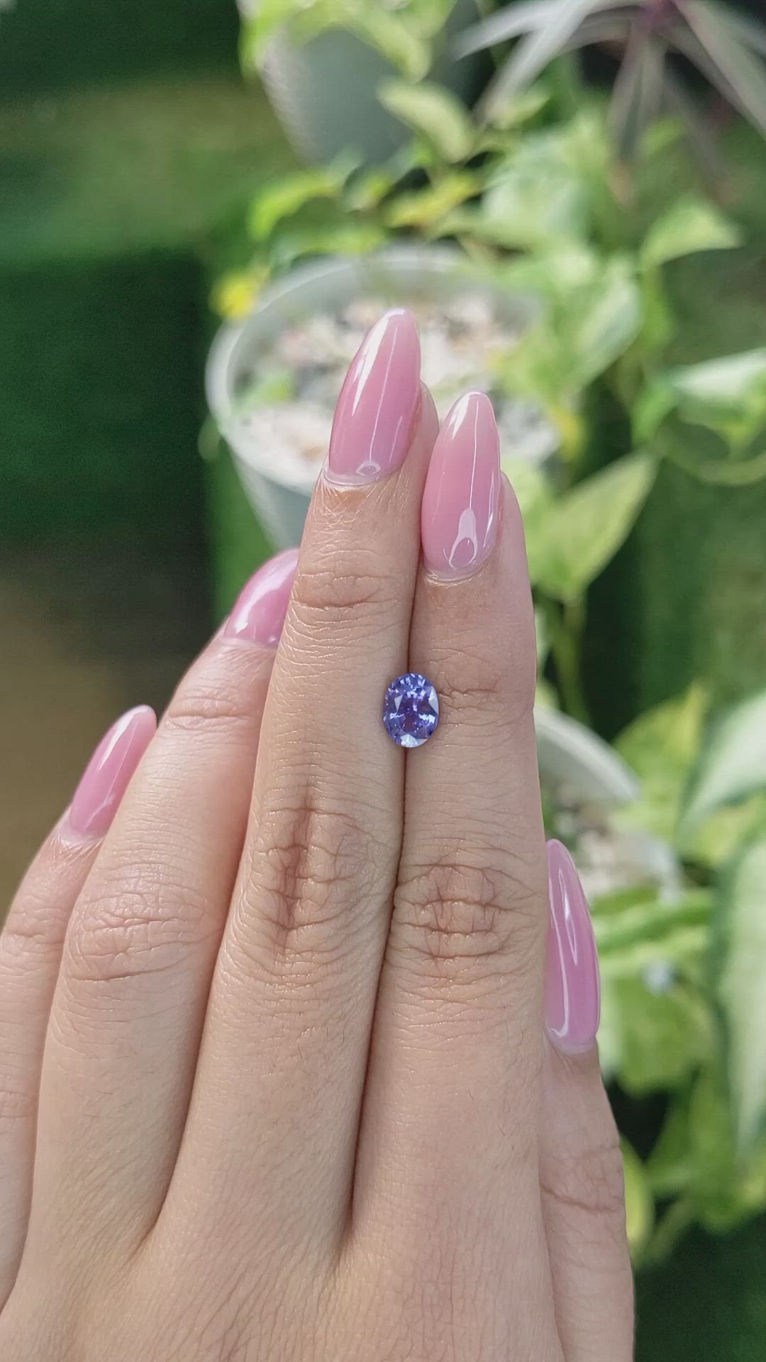 1.09 Ct. Violet Sapphire from Ceylon (Sri Lanka) Size Video