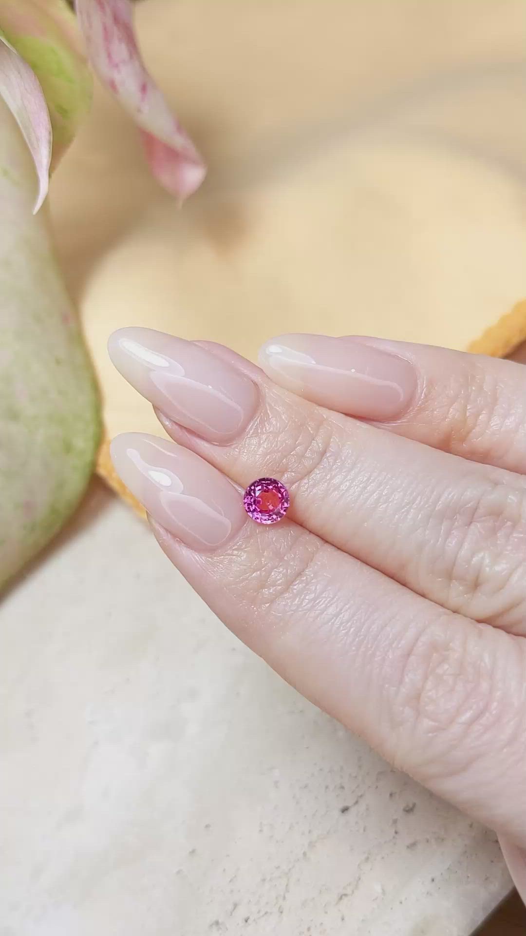 0.94 Ct. Pink Sapphire from Ceylon (Sri Lanka) Size Video