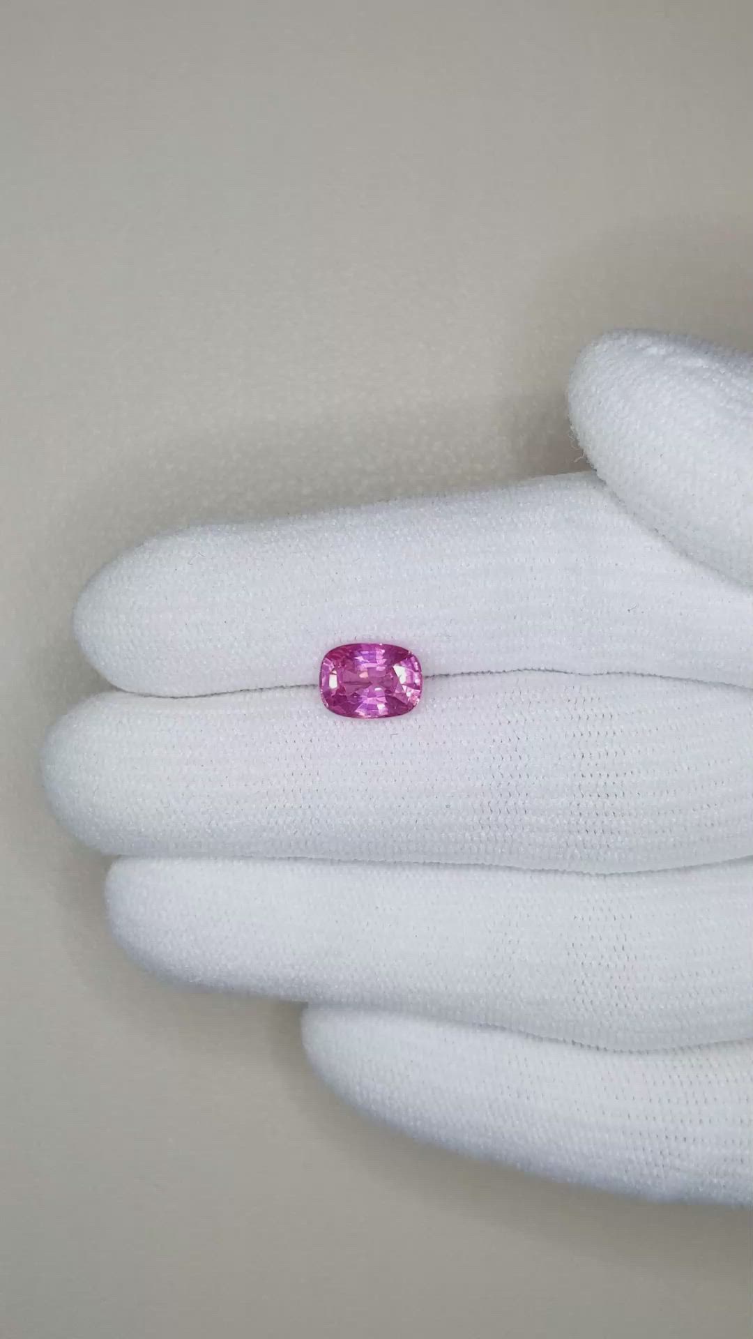 2.05 Ct. Purplish Pink Sapphire from Ceylon (Sri Lanka) Size Video