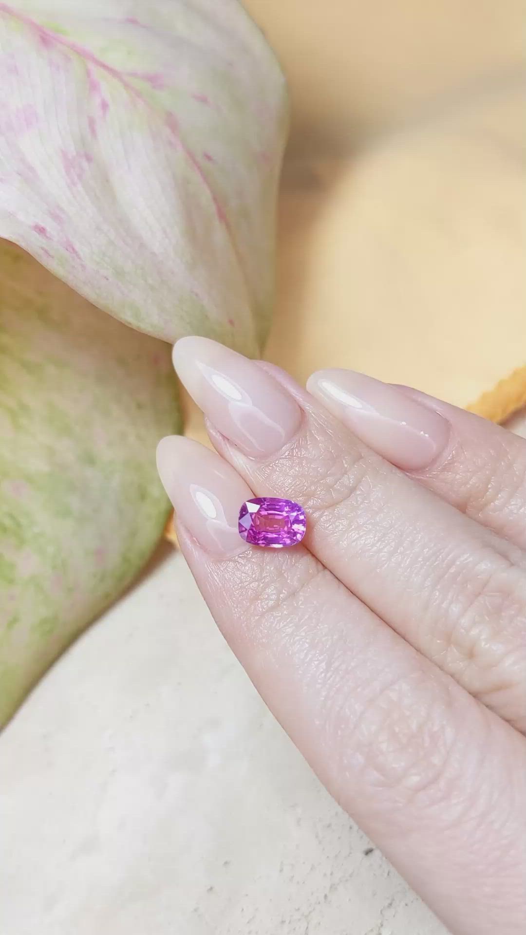 2.05 Ct. Purplish Pink Sapphire from Ceylon (Sri Lanka) Size Video