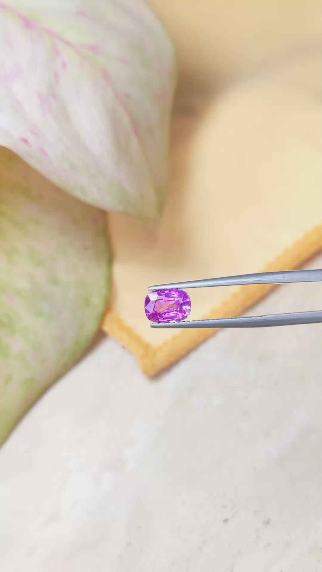 2.05 Ct. Purplish Pink Sapphire from Ceylon (Sri Lanka) Size Video