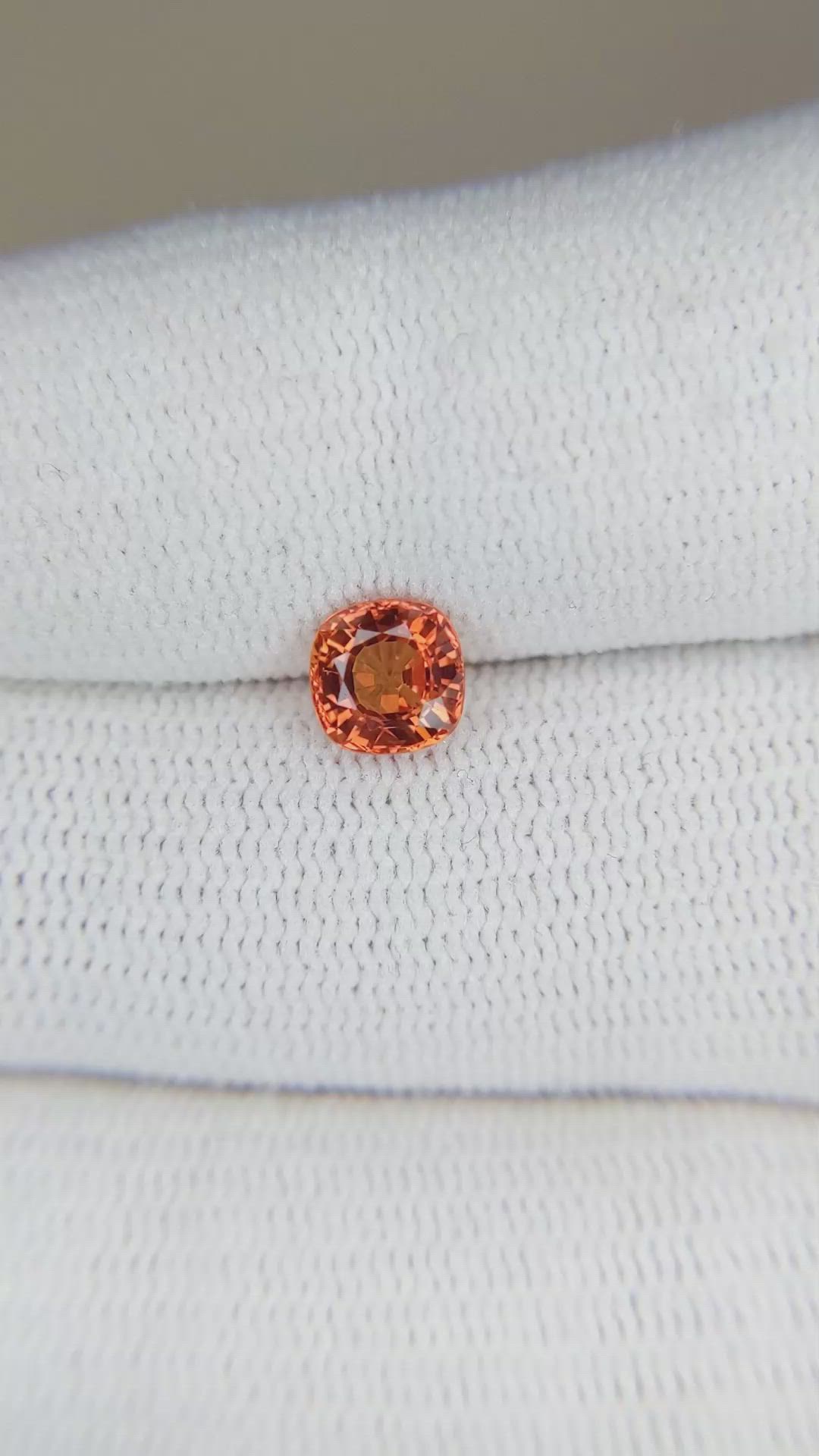 1.05 Ct. Orange Sapphire from Ceylon (Sri Lanka) Size Video
