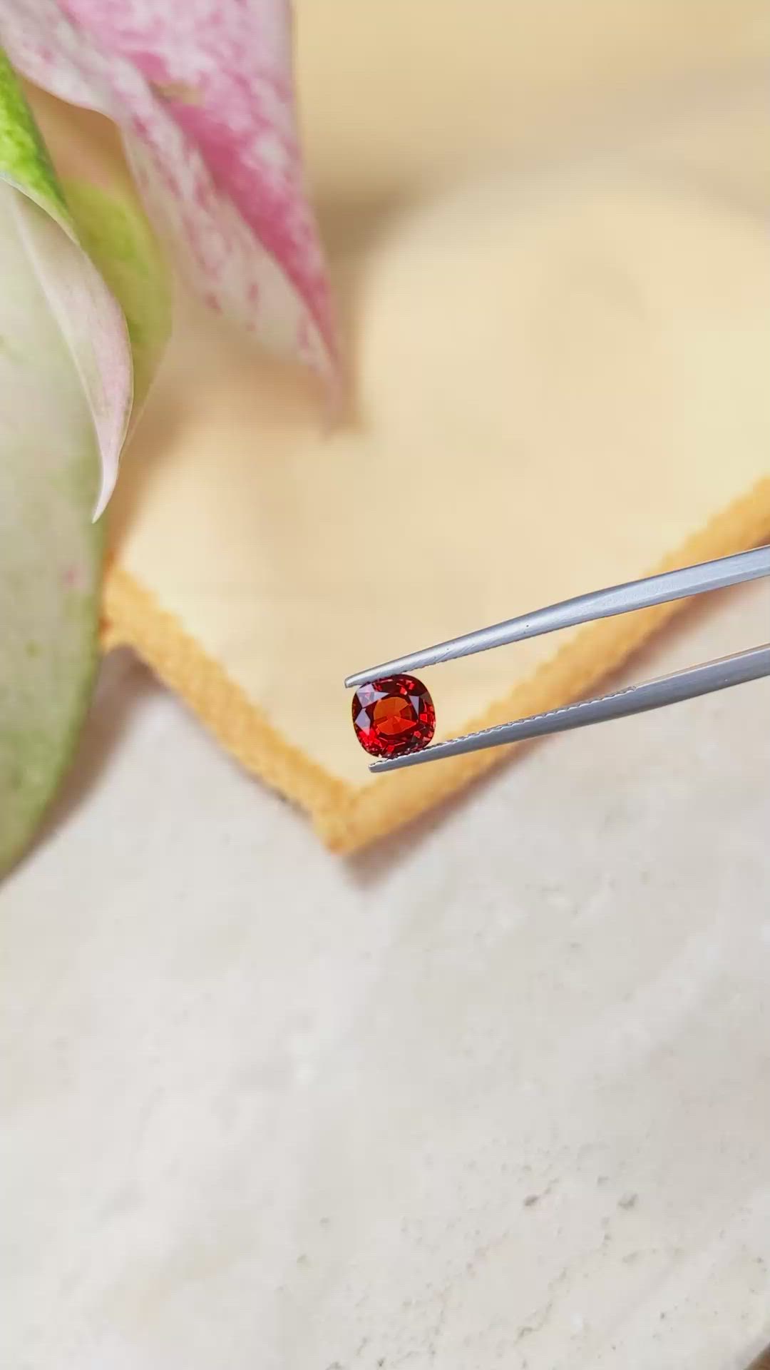 1.35 Ct. Reddish Orange Sapphire from Ceylon (Sri Lanka) Size Video