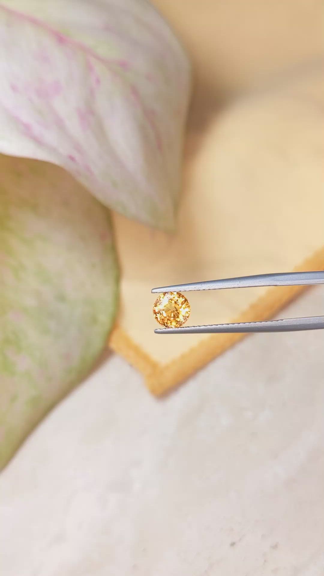 1.47 Ct. Orangish Yellow Sapphire from Ceylon (Sri Lanka) Size Video