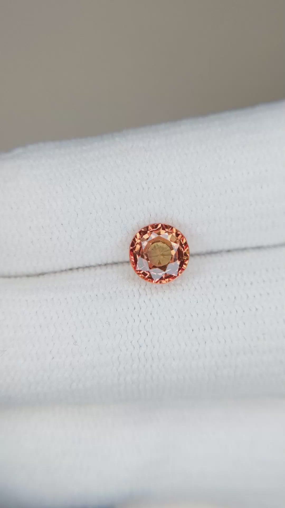 1.50 Ct. Reddish Orange Sapphire from Ceylon (Sri Lanka) Size Video