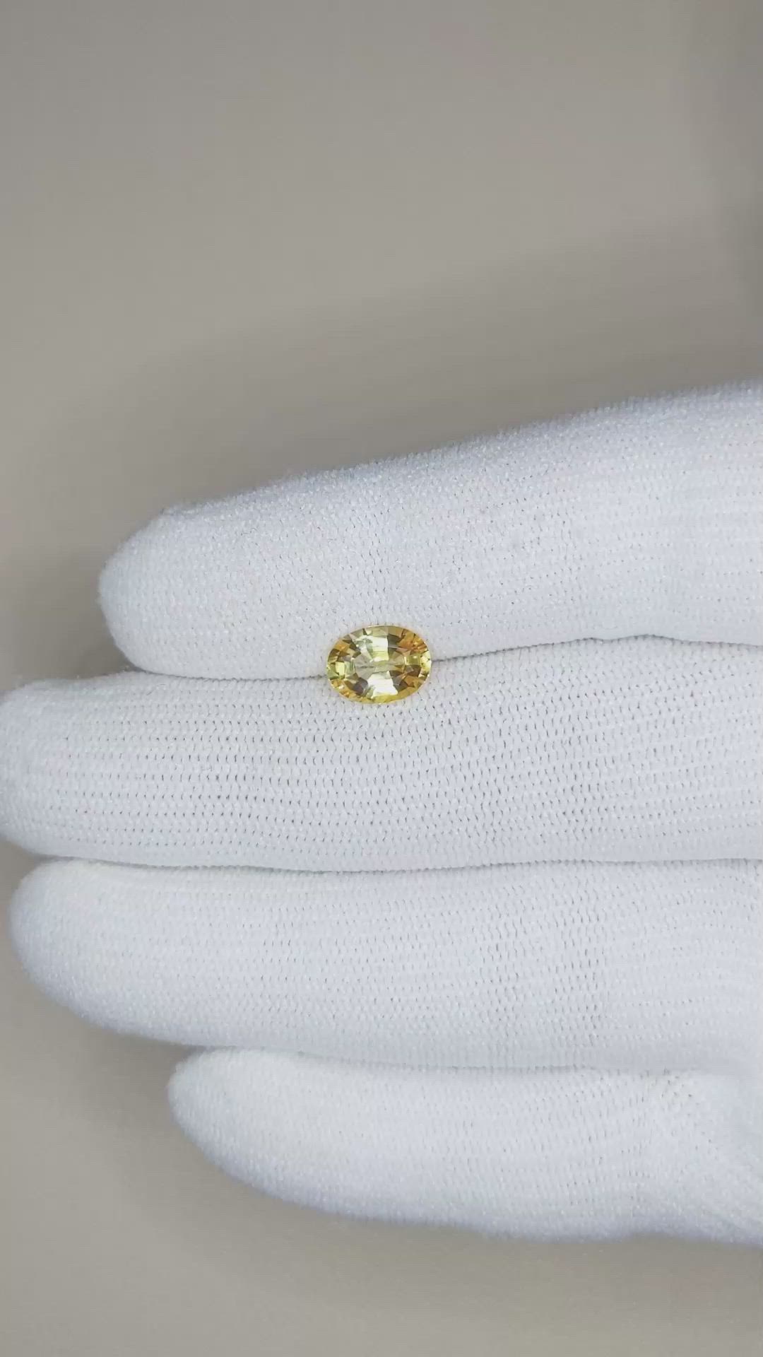 1.68 Ct. Yellow Sapphire from Ceylon (Sri Lanka) Size Video
