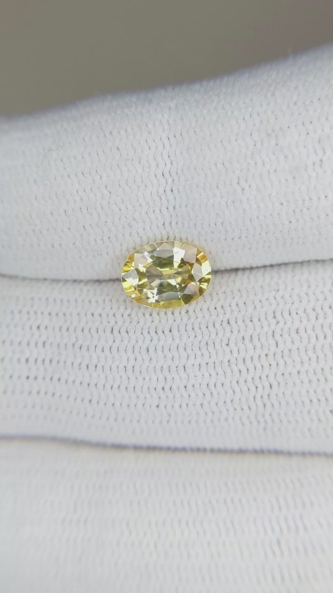 1.68 Ct. Yellow Sapphire from Ceylon (Sri Lanka) Size Video