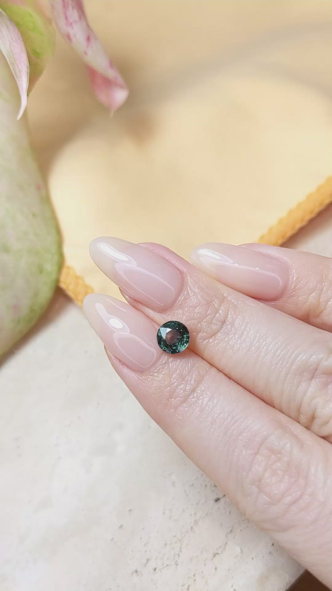 1.39 Ct. Bluish Green Sapphire from Ceylon (Sri Lanka) Size Video