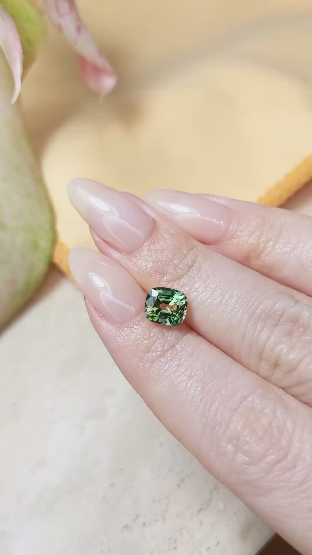 2.32 Ct. Green Sapphire from Ceylon (Sri Lanka) Size Video