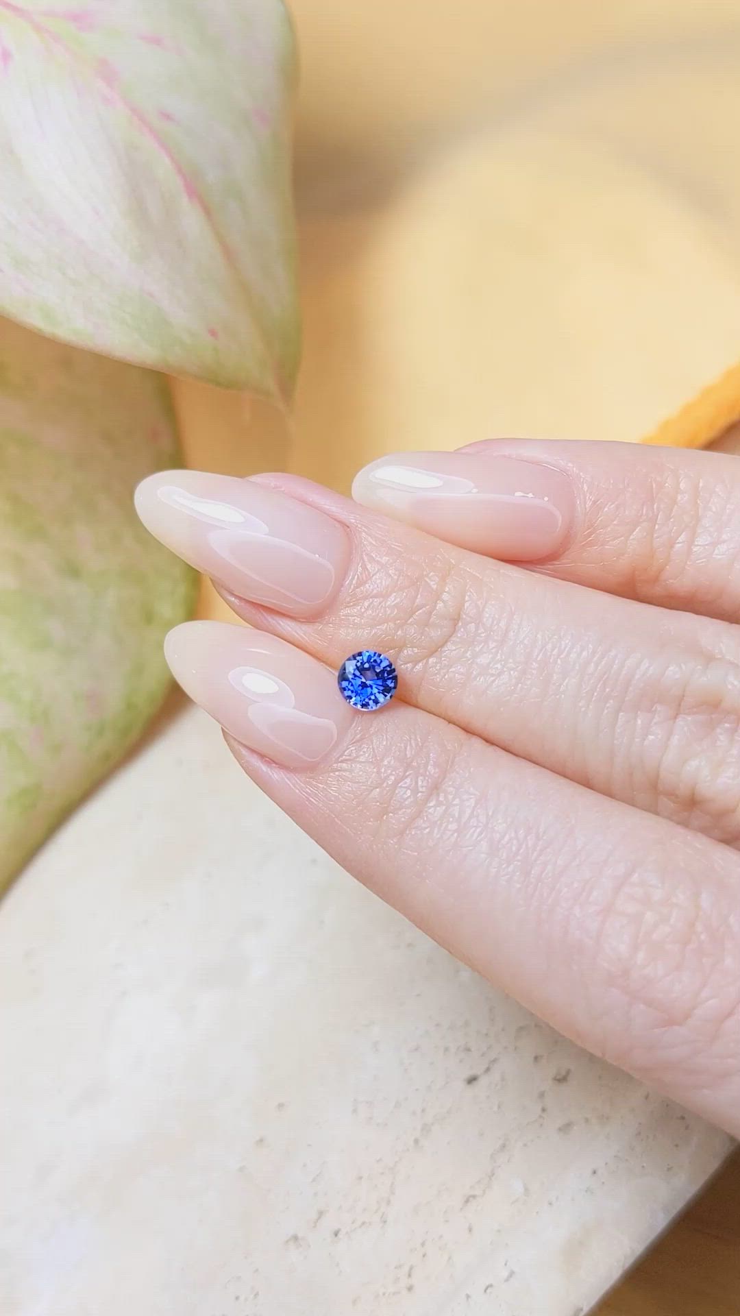 0.60 Ct. Blue Sapphire from Ceylon (Sri Lanka) Size Video