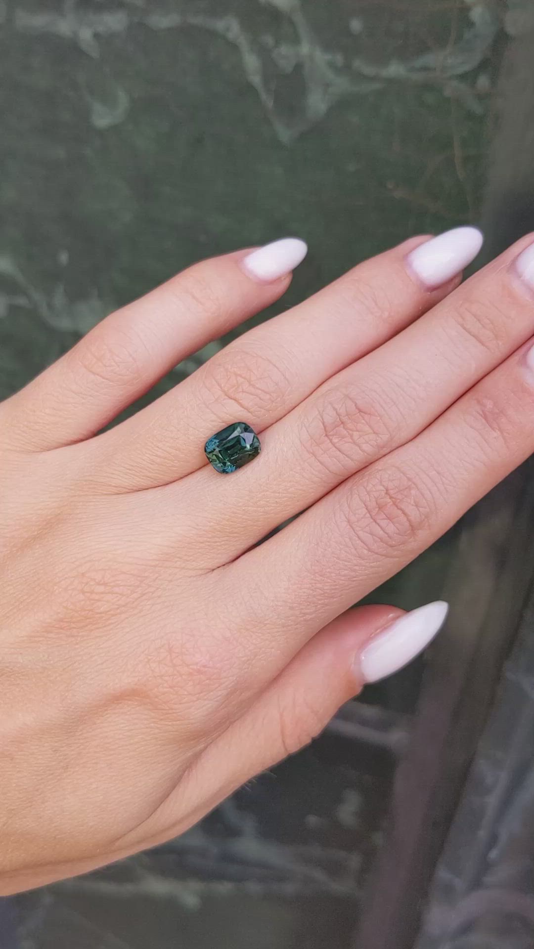 3.10 Ct. Bluish Green Sapphire from Ceylon (Sri Lanka) Size Video