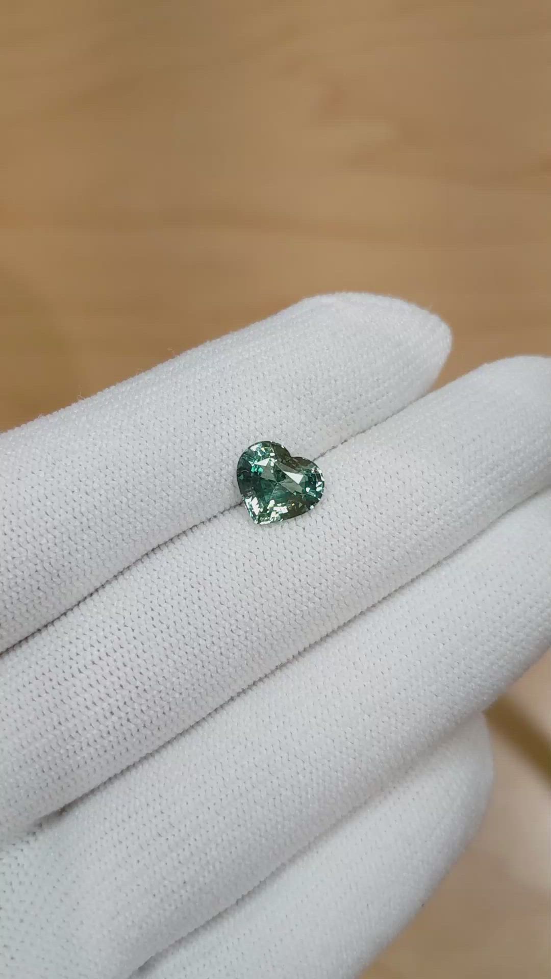 2.04 Ct. Bluish Green Sapphire from Ceylon (Sri Lanka) Size Video