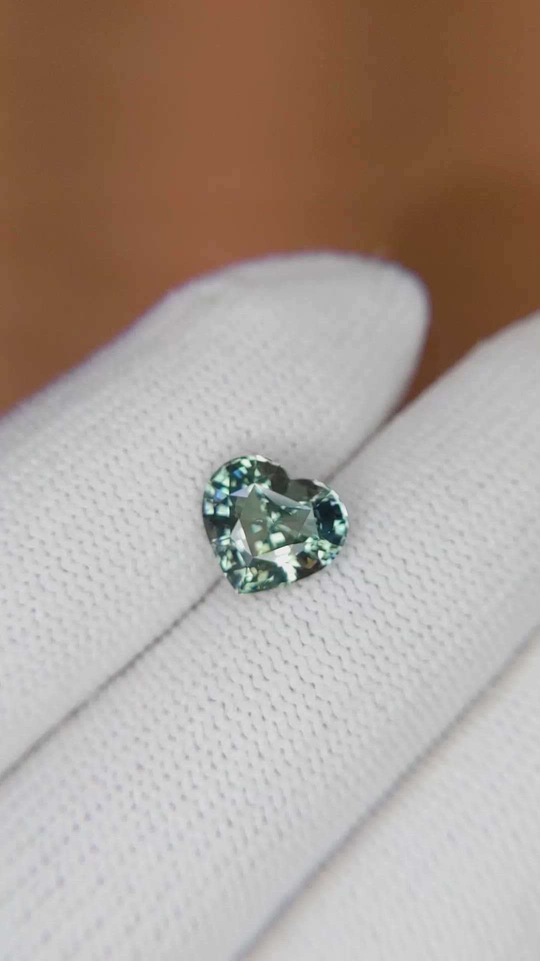 2.04 Ct. Bluish Green Sapphire from Ceylon (Sri Lanka) Size Video