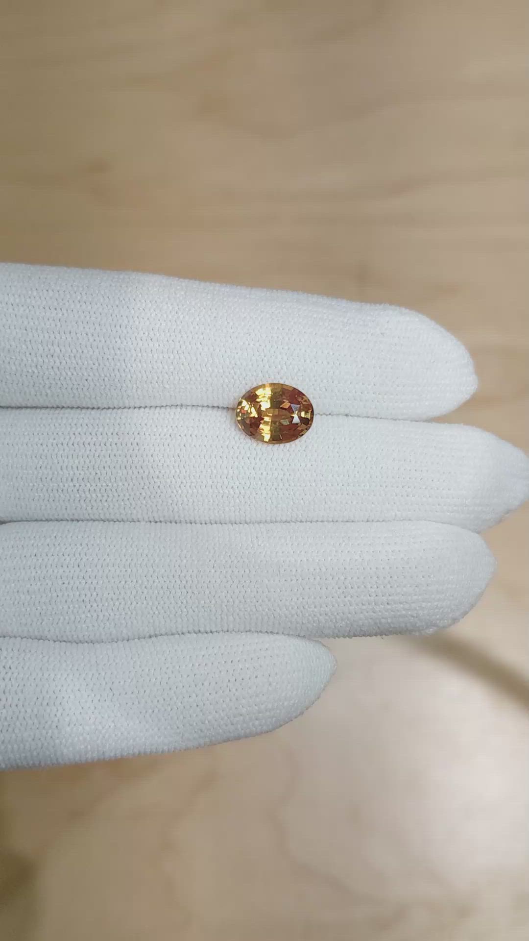 3.02 Ct. Orange Sapphire from Ceylon (Sri Lanka) Size Video