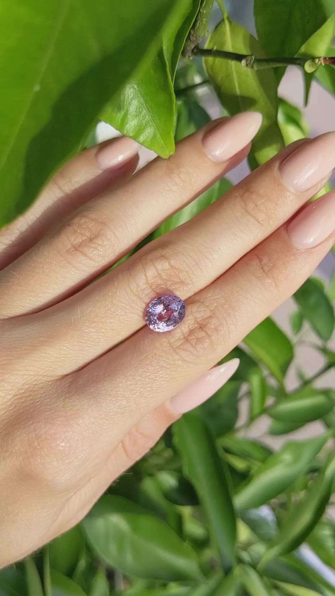 3.13 Ct. Purplish Pink Sapphire from Ceylon (Sri Lanka) Size Video