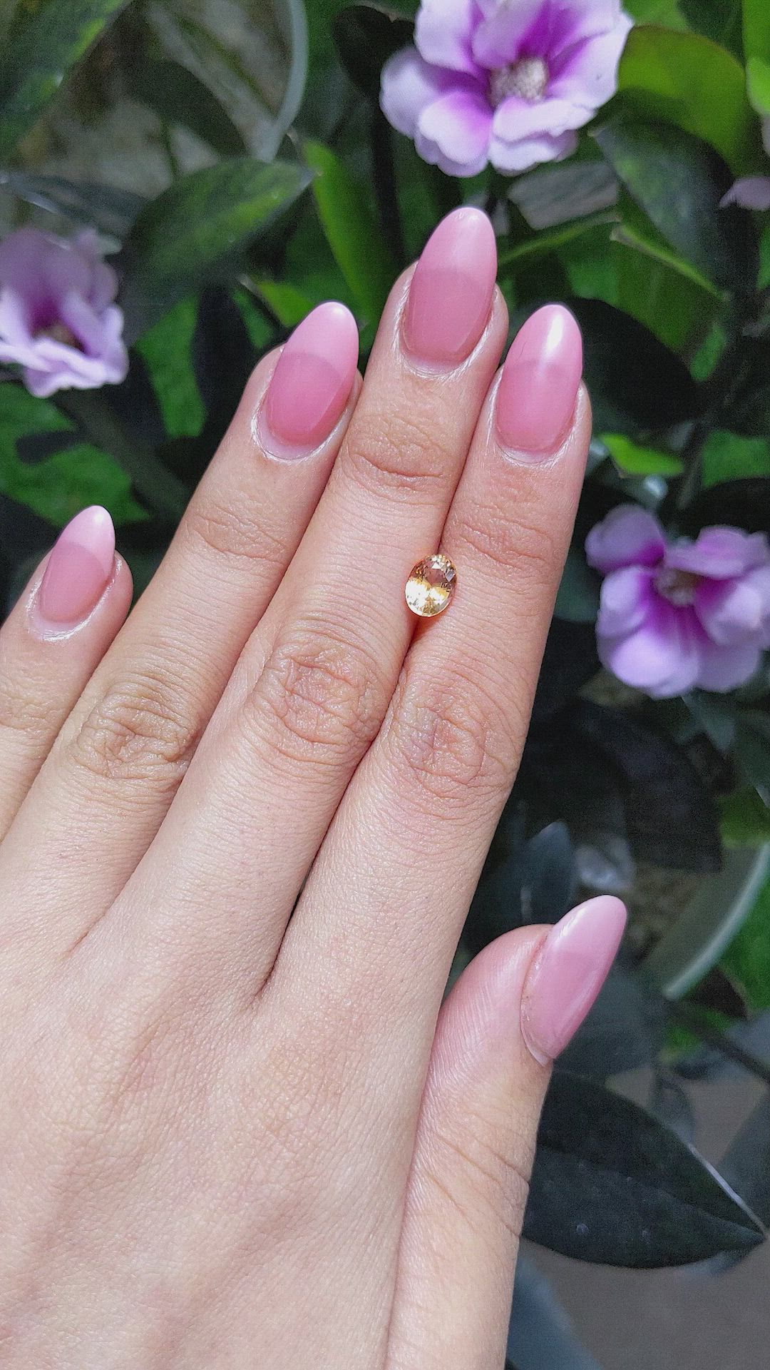 1.37 Ct. Peach Sapphire from Madagascar Size Video