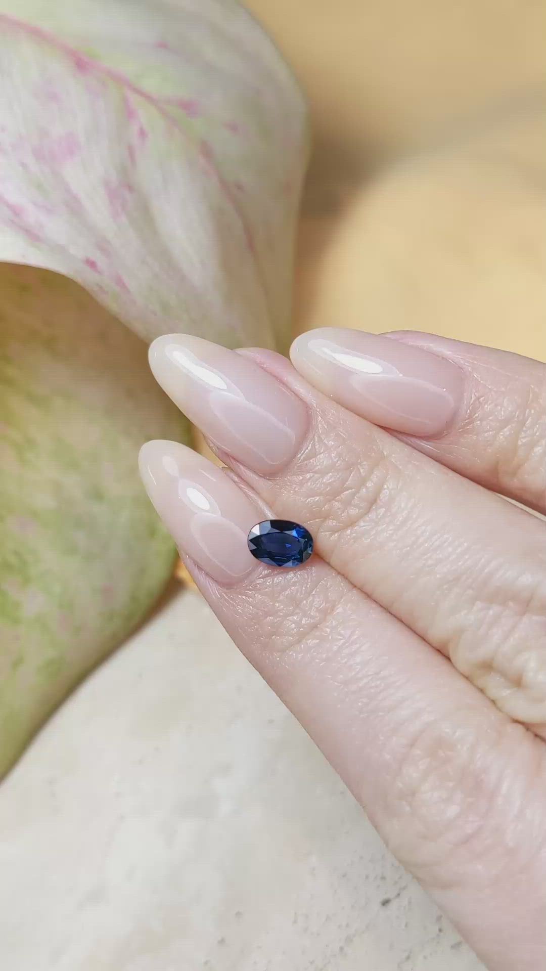0.89 Ct. Blue Sapphire from Ceylon (Sri Lanka) Size Video