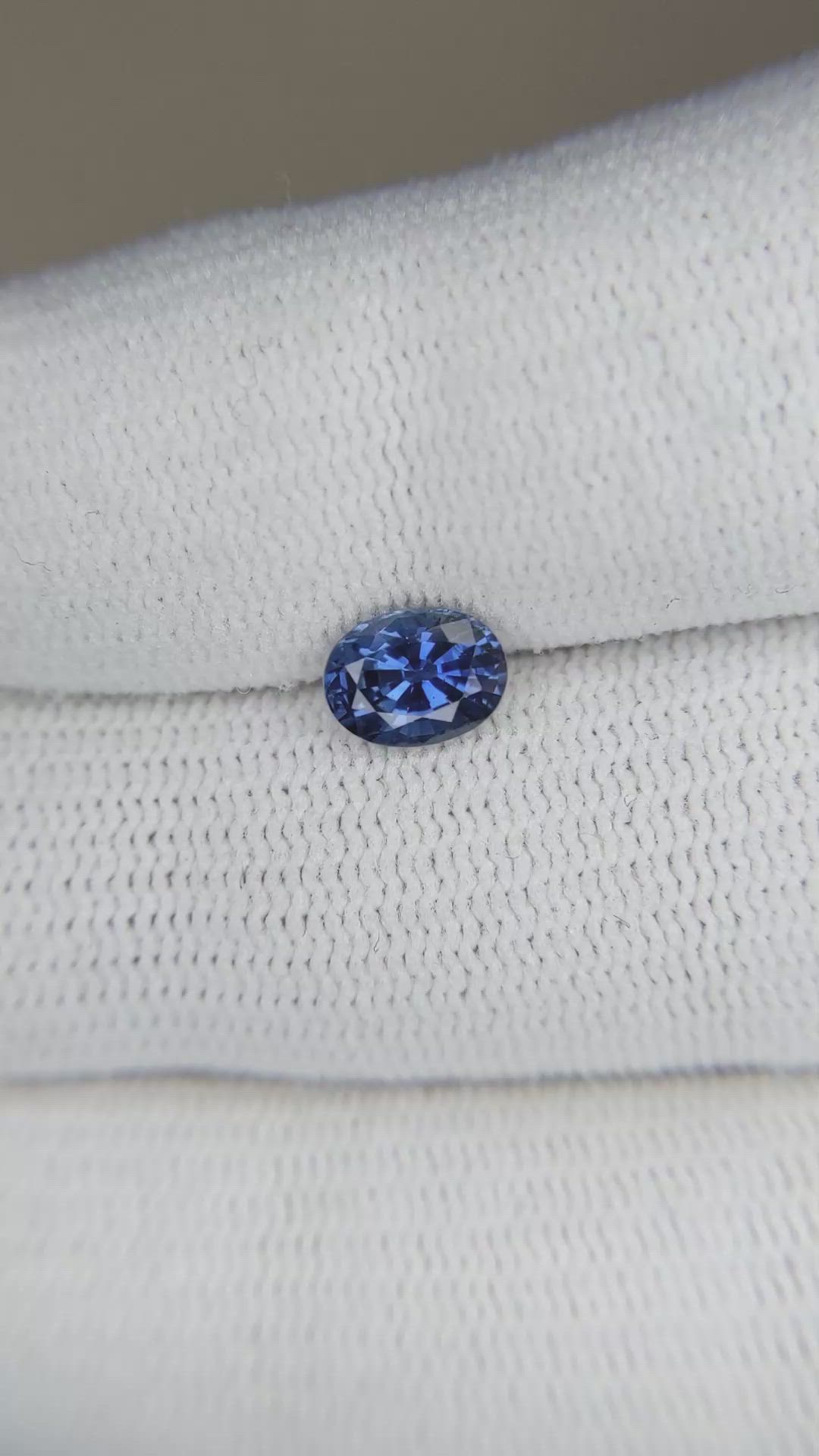 0.96 Ct. Blue Sapphire from Ceylon (Sri Lanka) Size Video