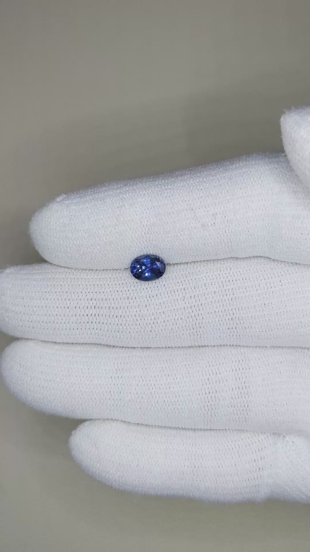 0.96 Ct. Blue Sapphire from Ceylon (Sri Lanka) Size Video