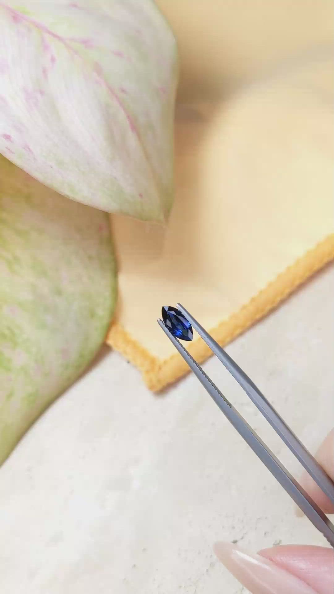 0.79 Ct. Blue Sapphire from Ceylon (Sri Lanka) Size Video