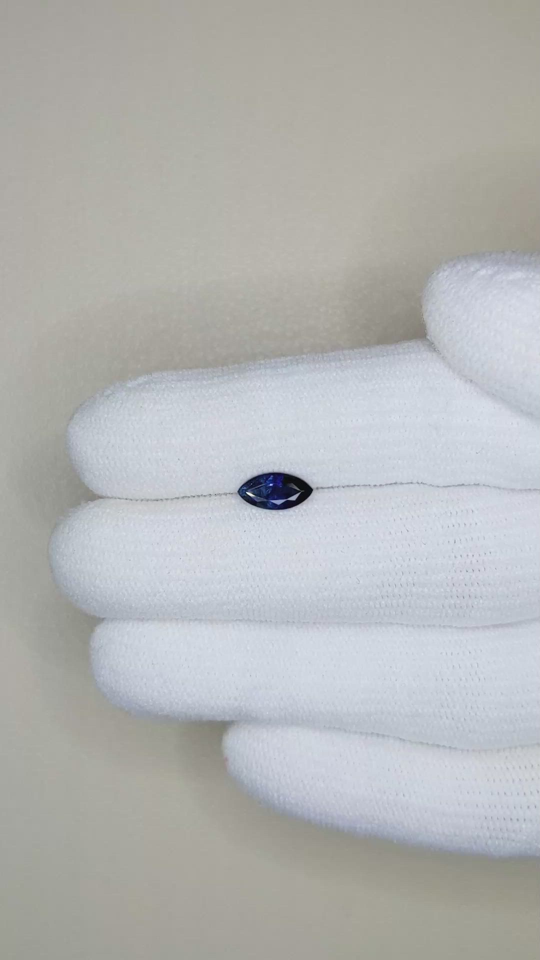 0.79 Ct. Blue Sapphire from Ceylon (Sri Lanka) Size Video