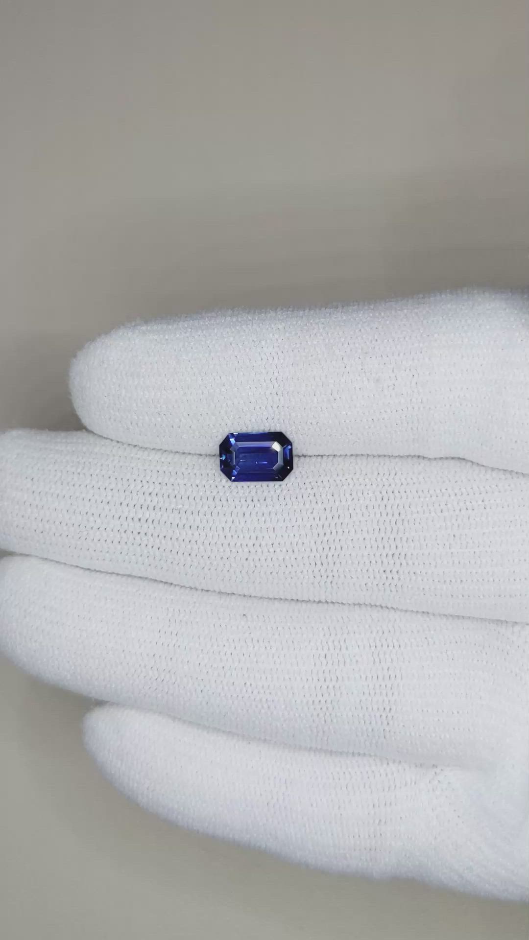 1.44 Ct. Blue Sapphire from Ceylon (Sri Lanka) Size Video