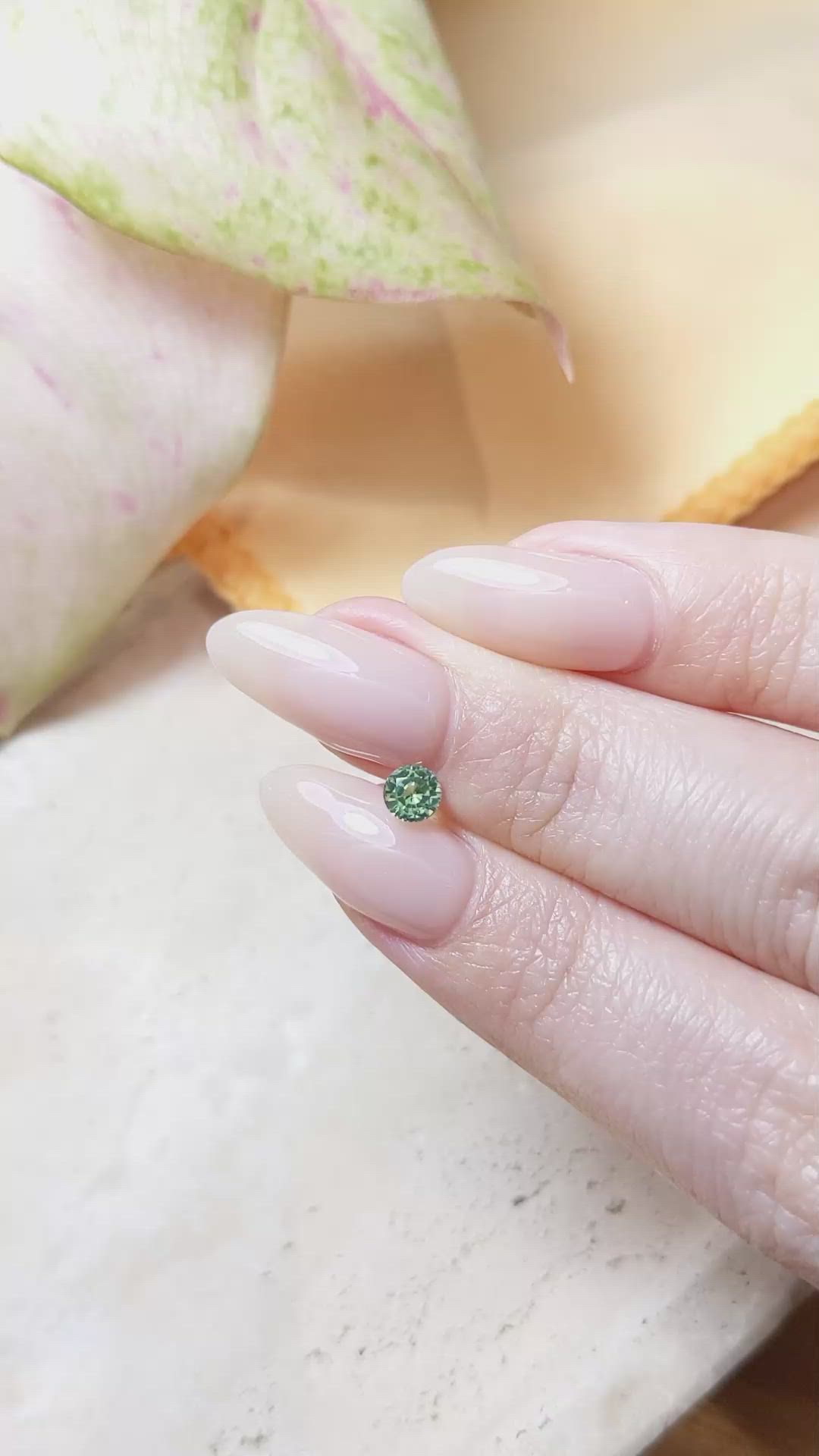 0.52 Ct. Bluish Green Sapphire from Ceylon (Sri Lanka) Size Video