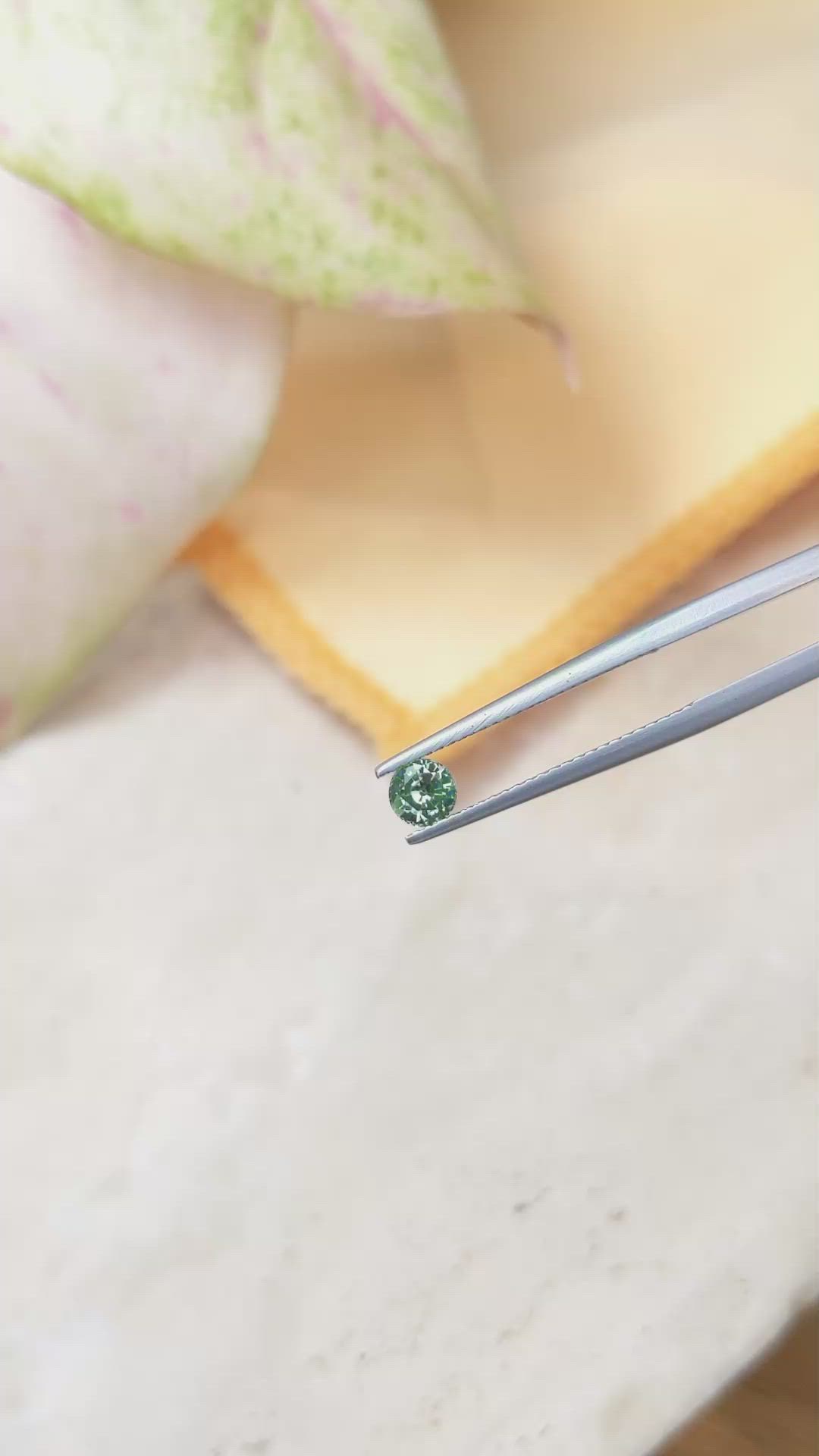 0.52 Ct. Bluish Green Sapphire from Ceylon (Sri Lanka) Size Video