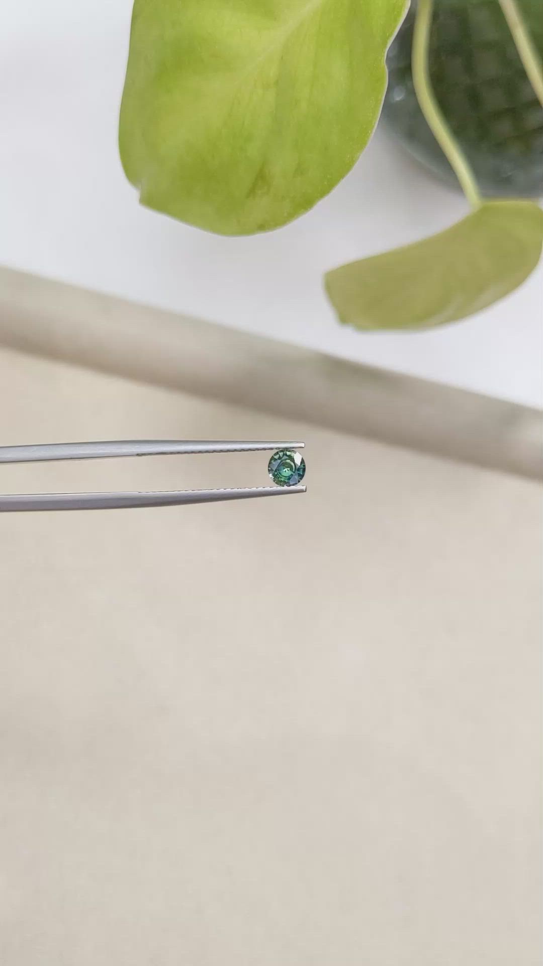 0.47 Ct. Bluish Green Sapphire from Madagascar Size Video