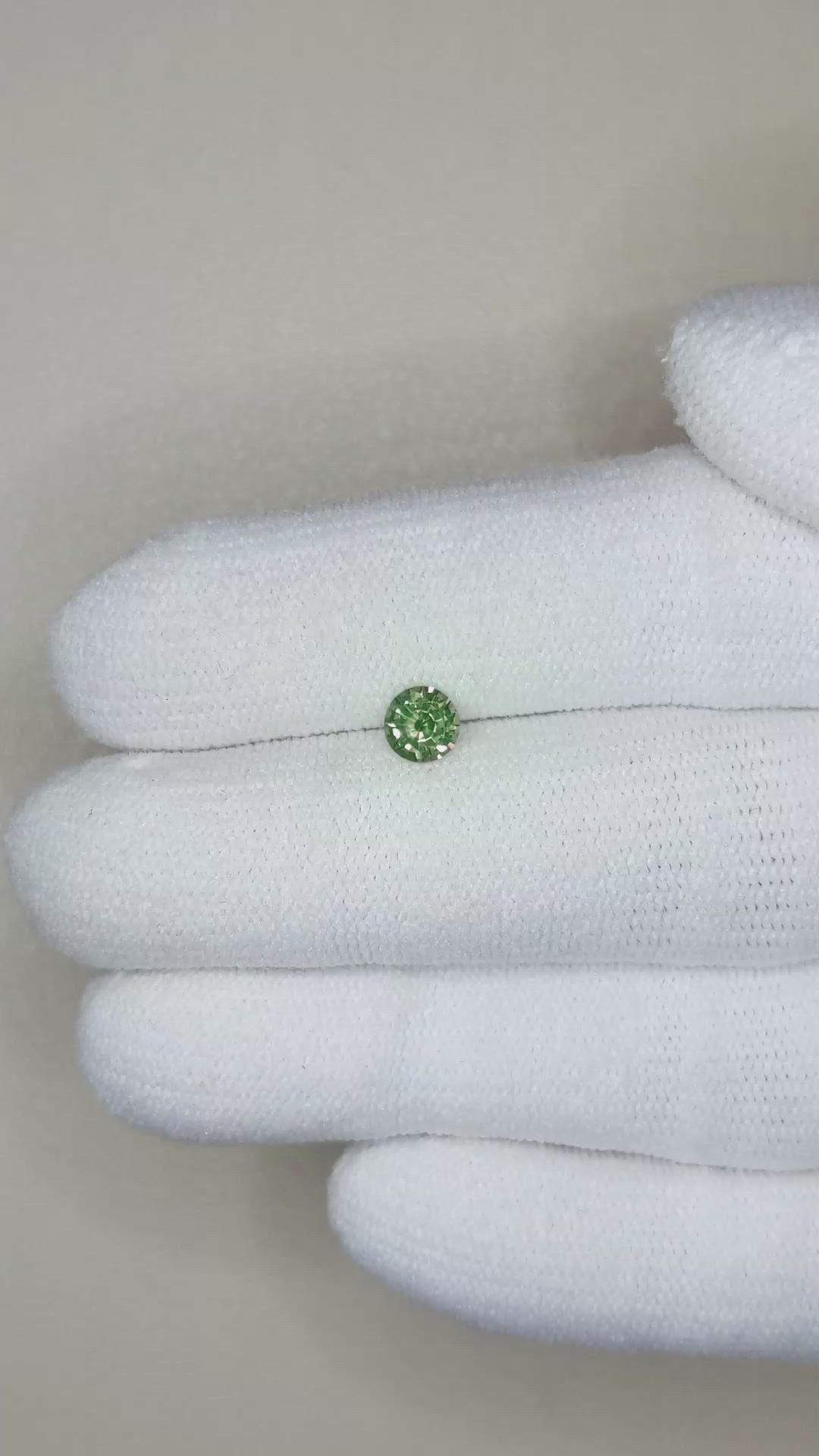 0.42 Ct. Green Sapphire from Madagascar Size Video