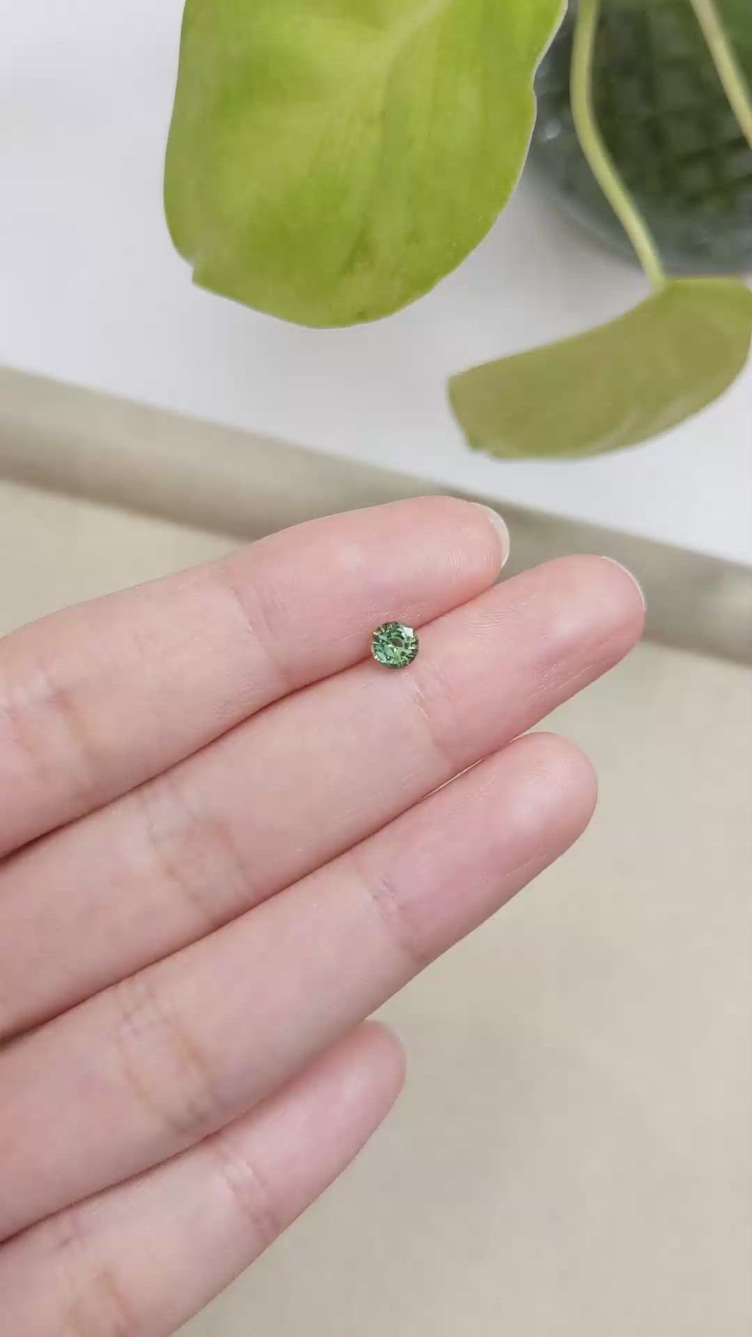 0.42 Ct. Green Sapphire from Madagascar Size Video