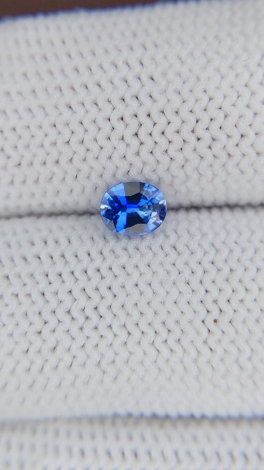 0.49 Ct. Blue Sapphire from Ceylon (Sri Lanka) Size Video