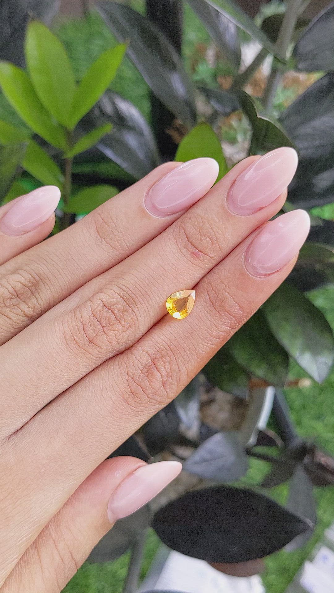 0.98 Ct. Orangish Yellow Sapphire from Ceylon (Sri Lanka) Size Video