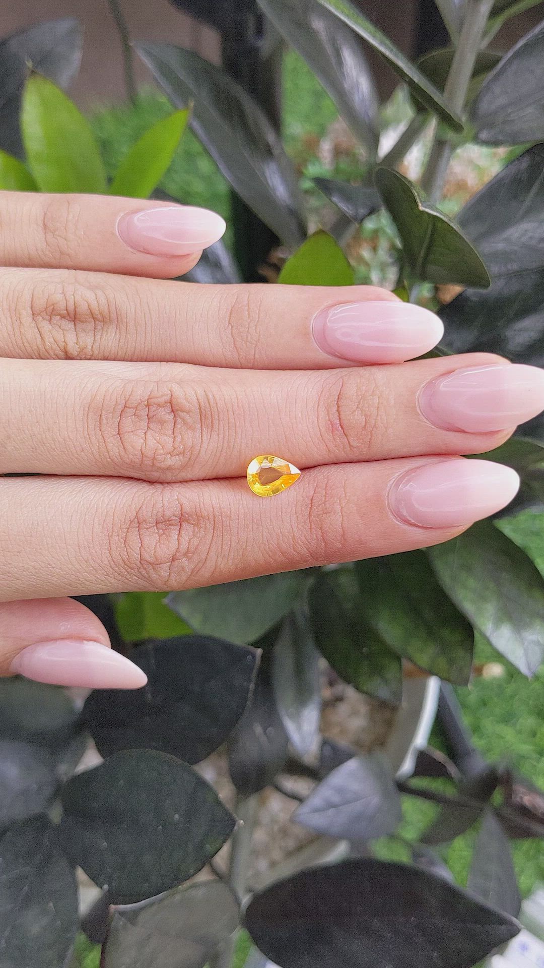0.98 Ct. Orangish Yellow Sapphire from Ceylon (Sri Lanka) Size Video