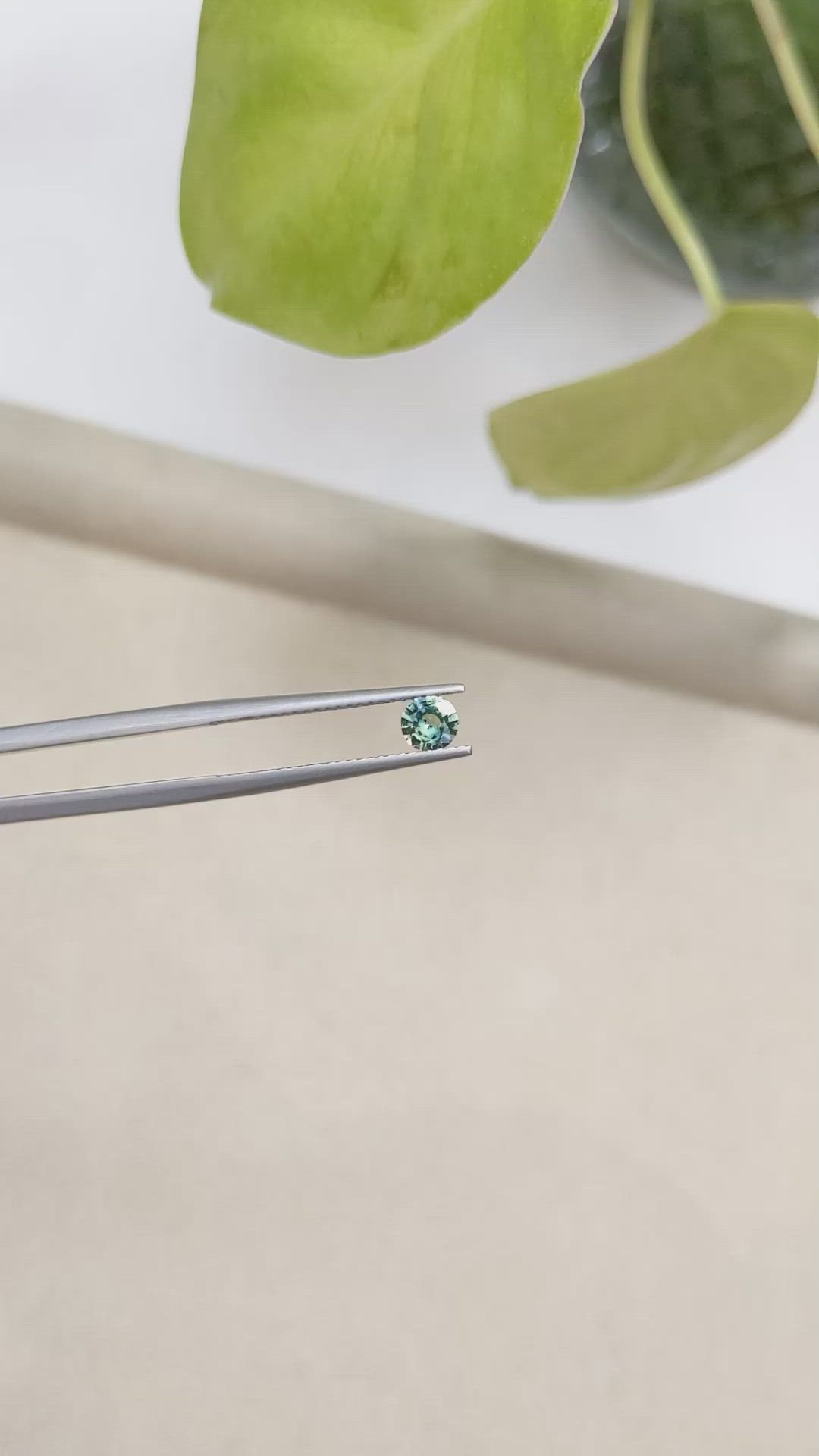 0.38 Ct. Bluish Green Sapphire from Madagascar Size Video