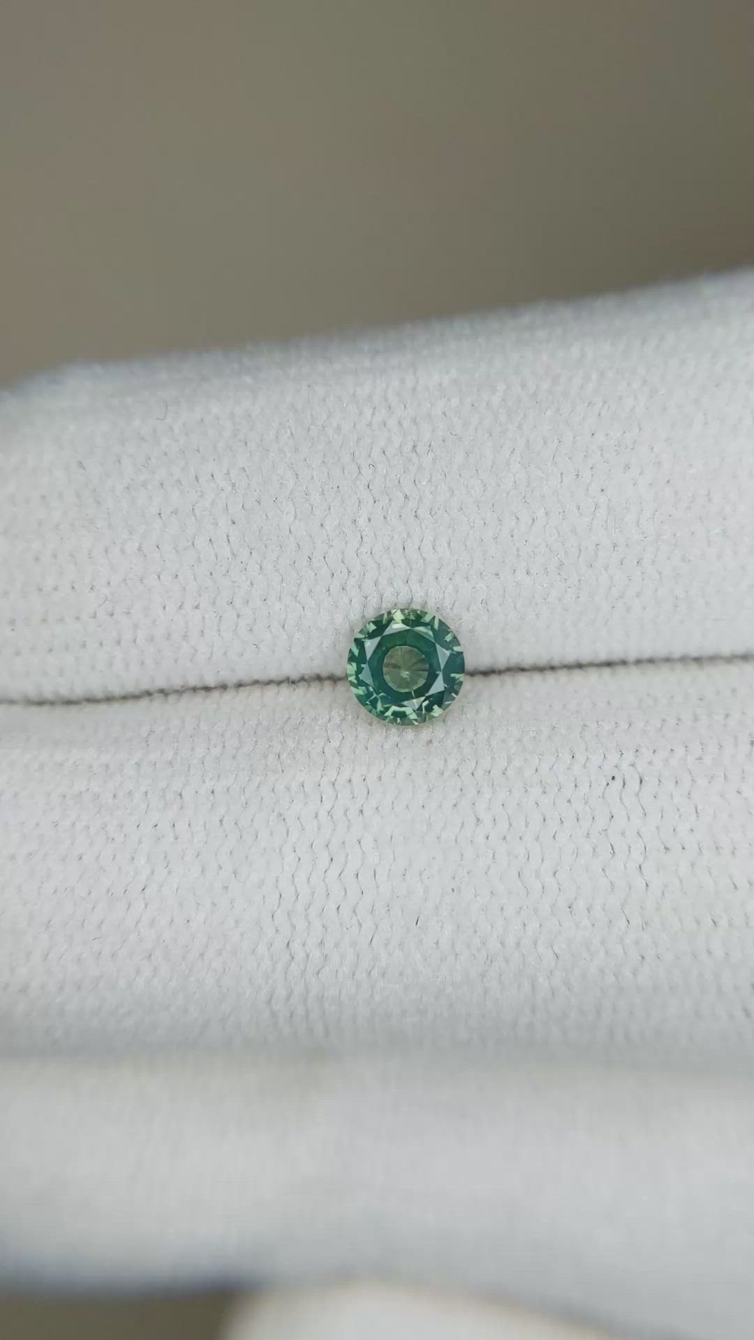 0.45 Ct. Bluish Green Sapphire from Madagascar Size Video