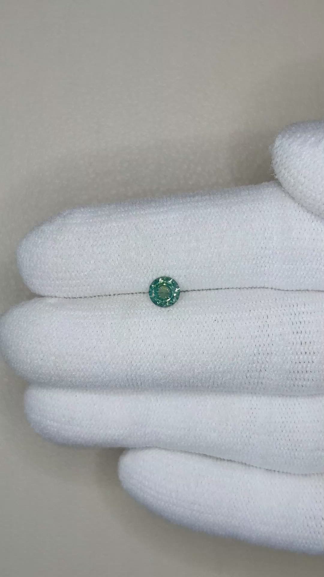 0.45 Ct. Bluish Green Sapphire from Madagascar Size Video