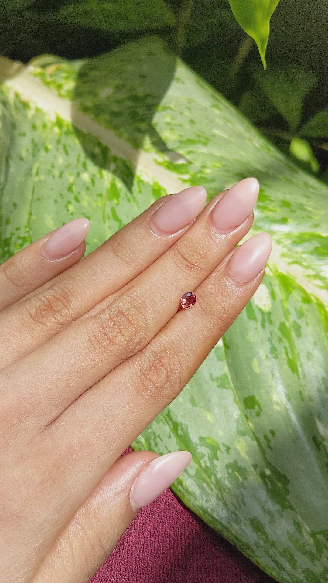 0.50 Ct. Orangish Brown Sapphire from Ceylon (Sri Lanka) Size Video