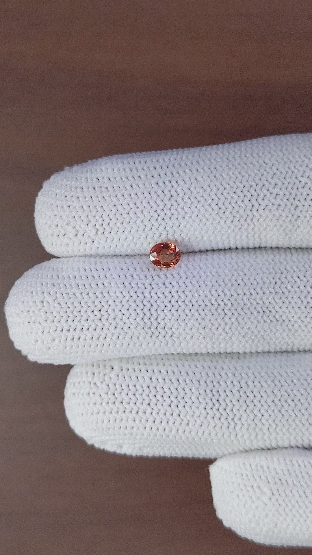 0.50 Ct. Orangish Brown Sapphire from Ceylon (Sri Lanka) Size Video