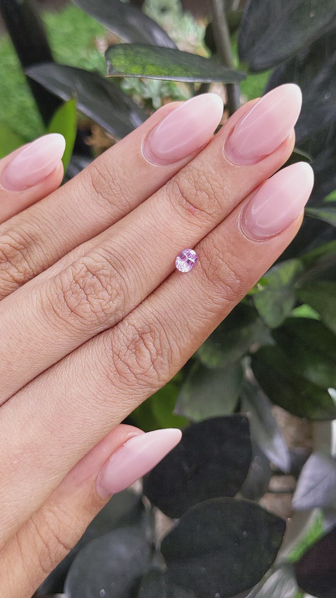 0.45 Ct. Pinkish Purple Sapphire from Ceylon (Sri Lanka) Size Video