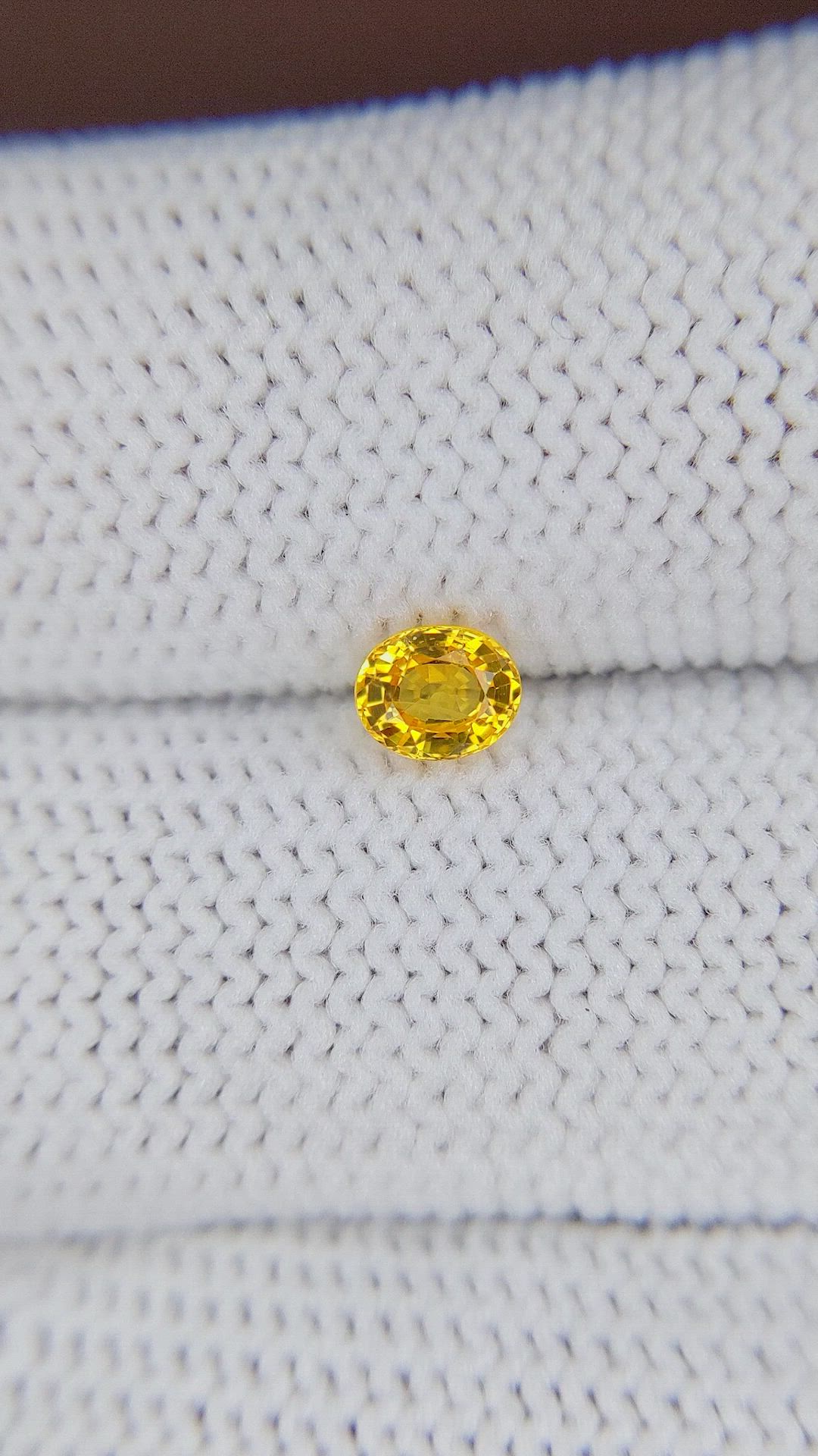 0.49 Ct. Orangish Yellow Sapphire from Ceylon (Sri Lanka) Size Video