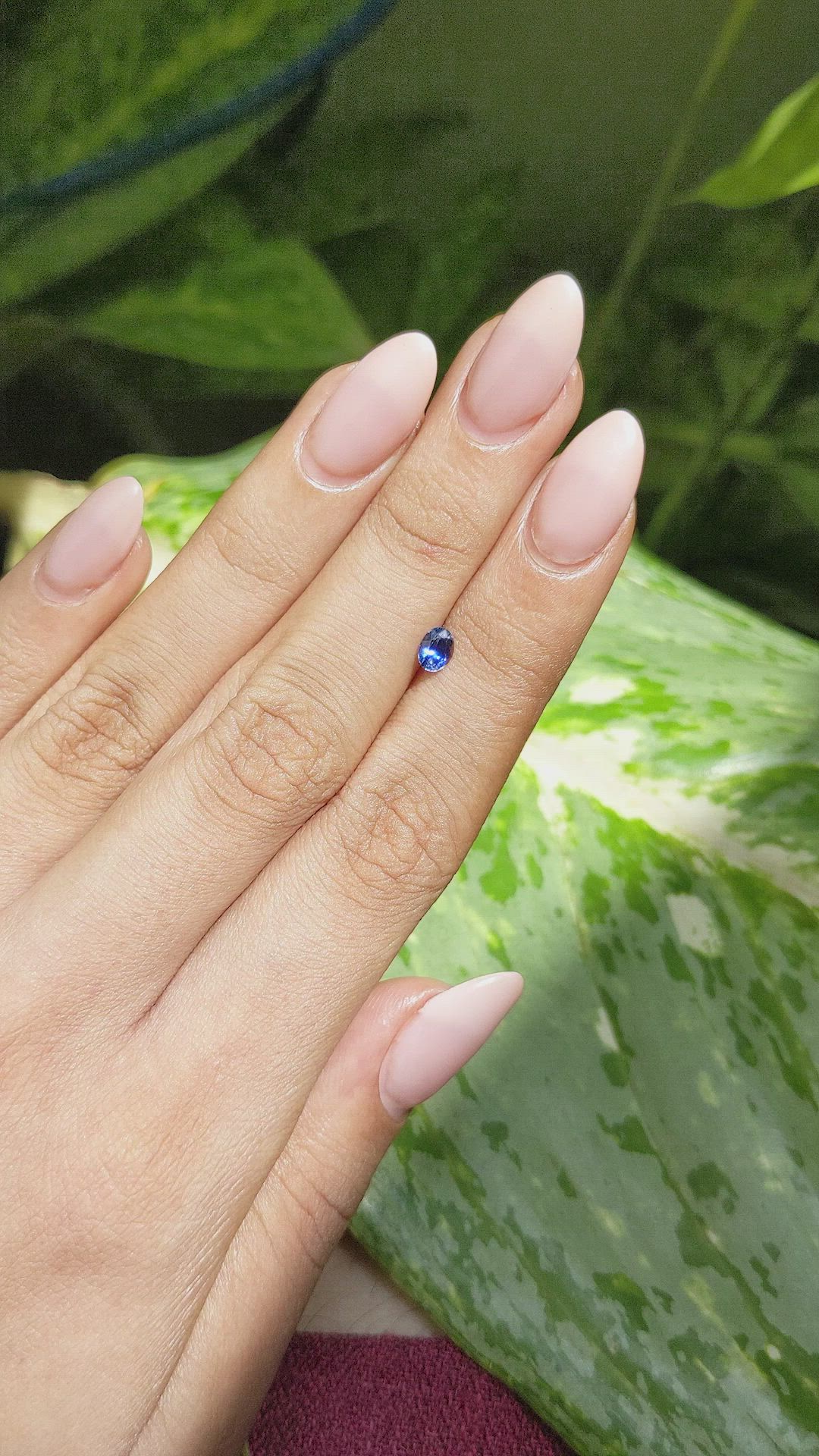 0.45 Ct. Blue Sapphire from Ceylon (Sri Lanka) Size Video