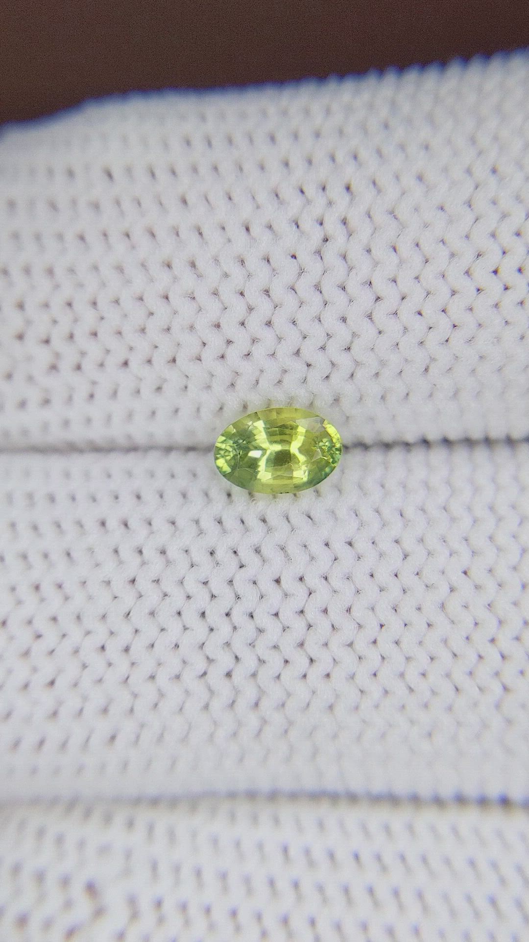 0.58 Ct. Yellowish Green Sapphire from Ceylon (Sri Lanka) Size Video