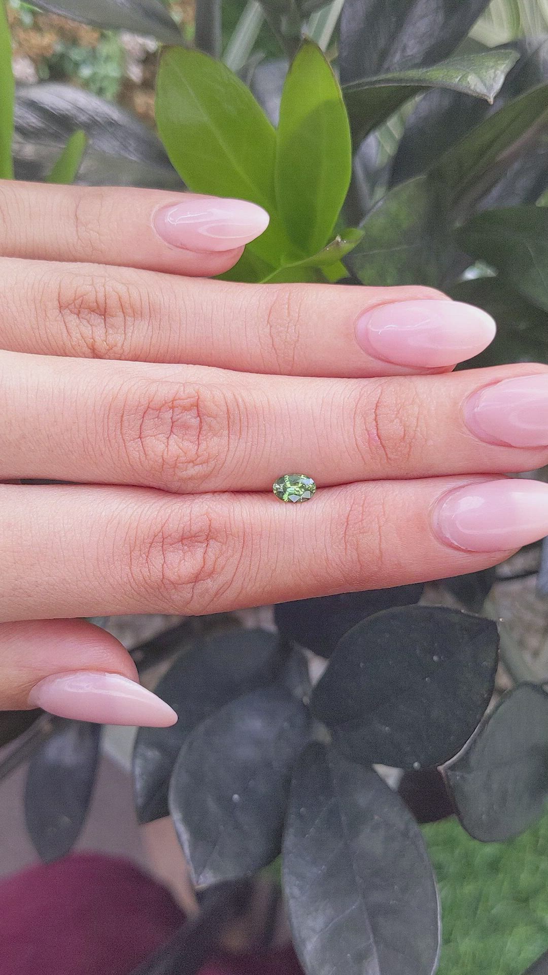 0.53 Ct. Green Sapphire from Ceylon (Sri Lanka) Size Video