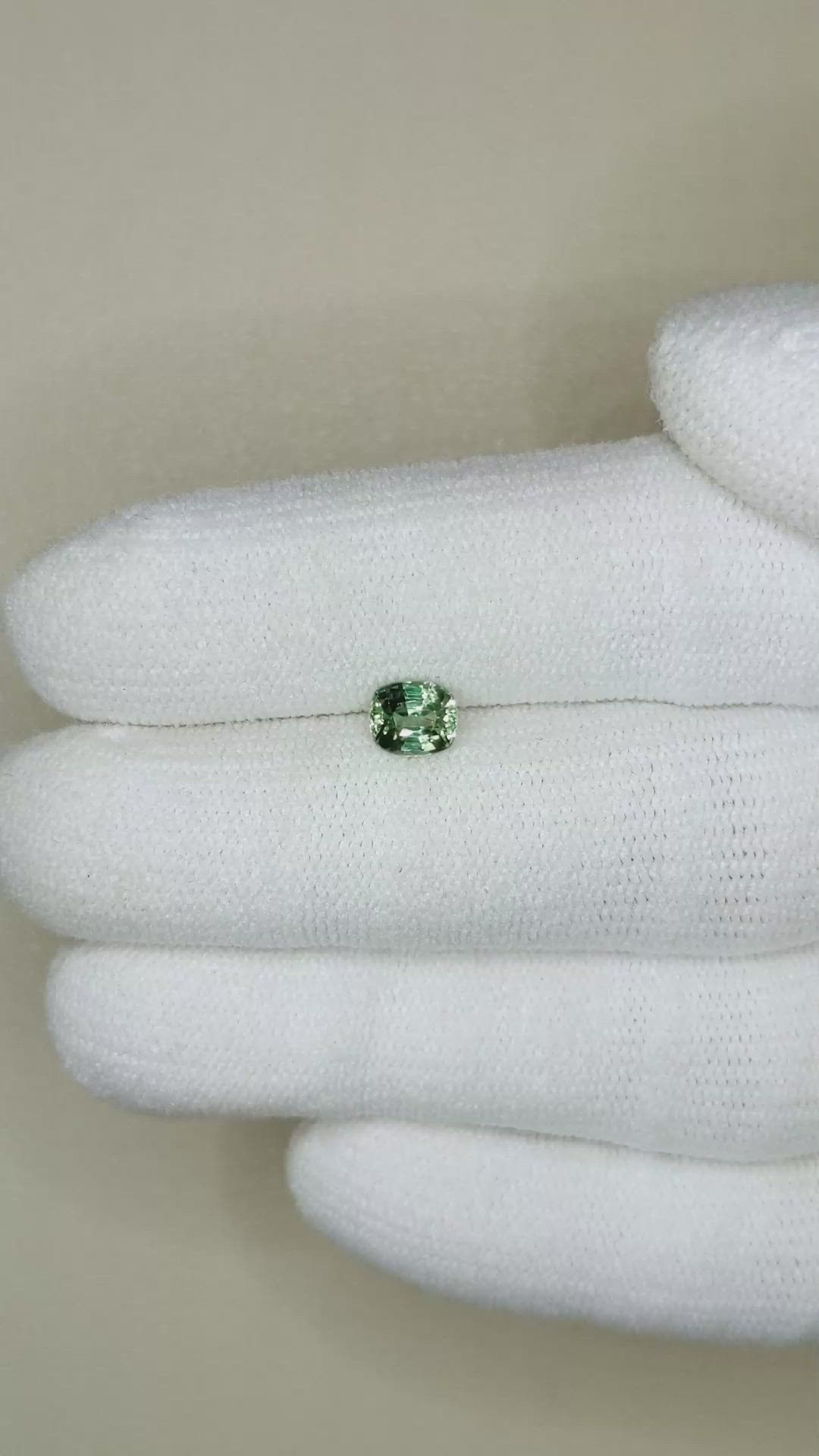 0.72 Ct. Green Sapphire from Ceylon (Sri Lanka) Size Video