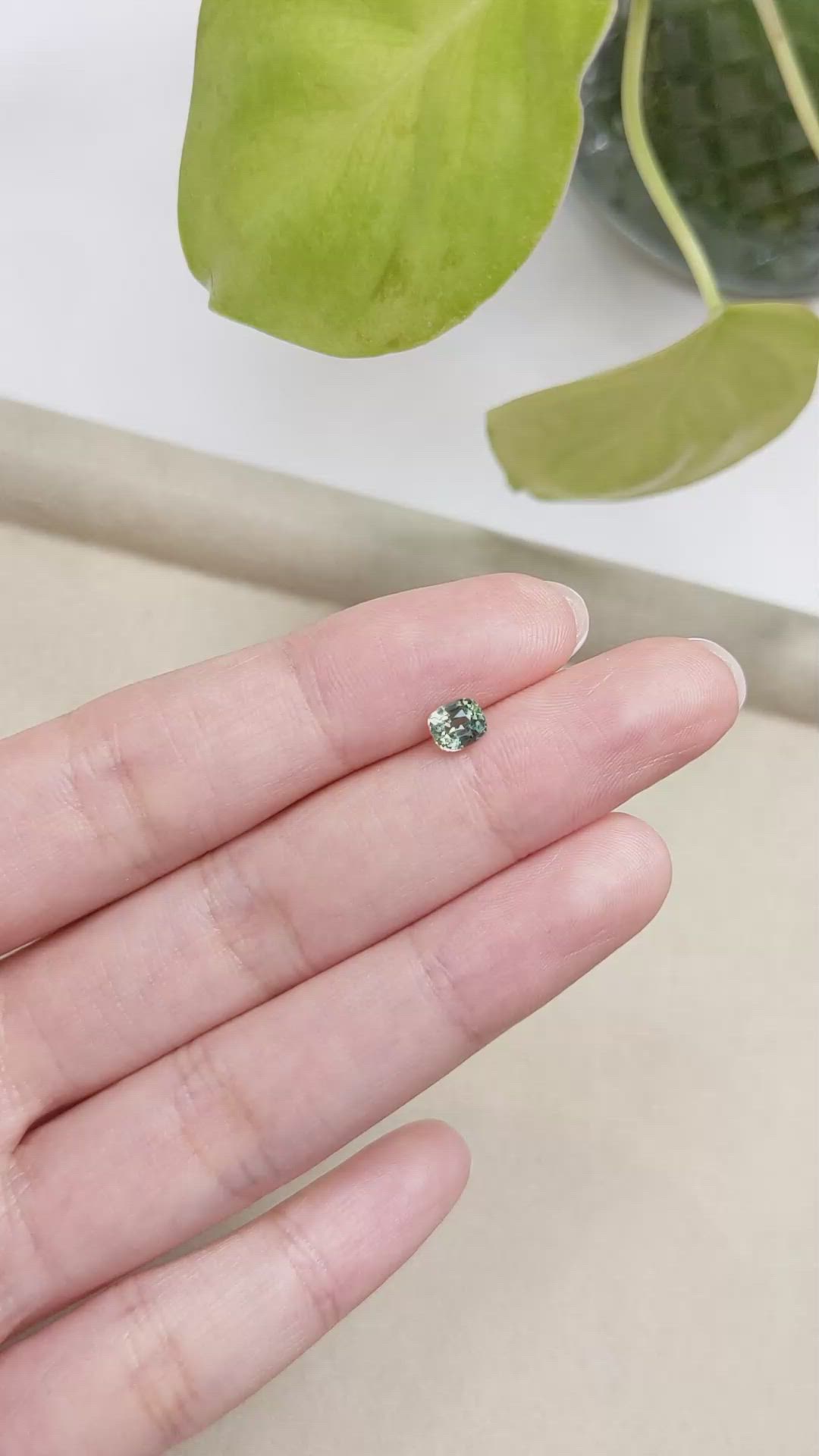 0.72 Ct. Green Sapphire from Ceylon (Sri Lanka) Size Video