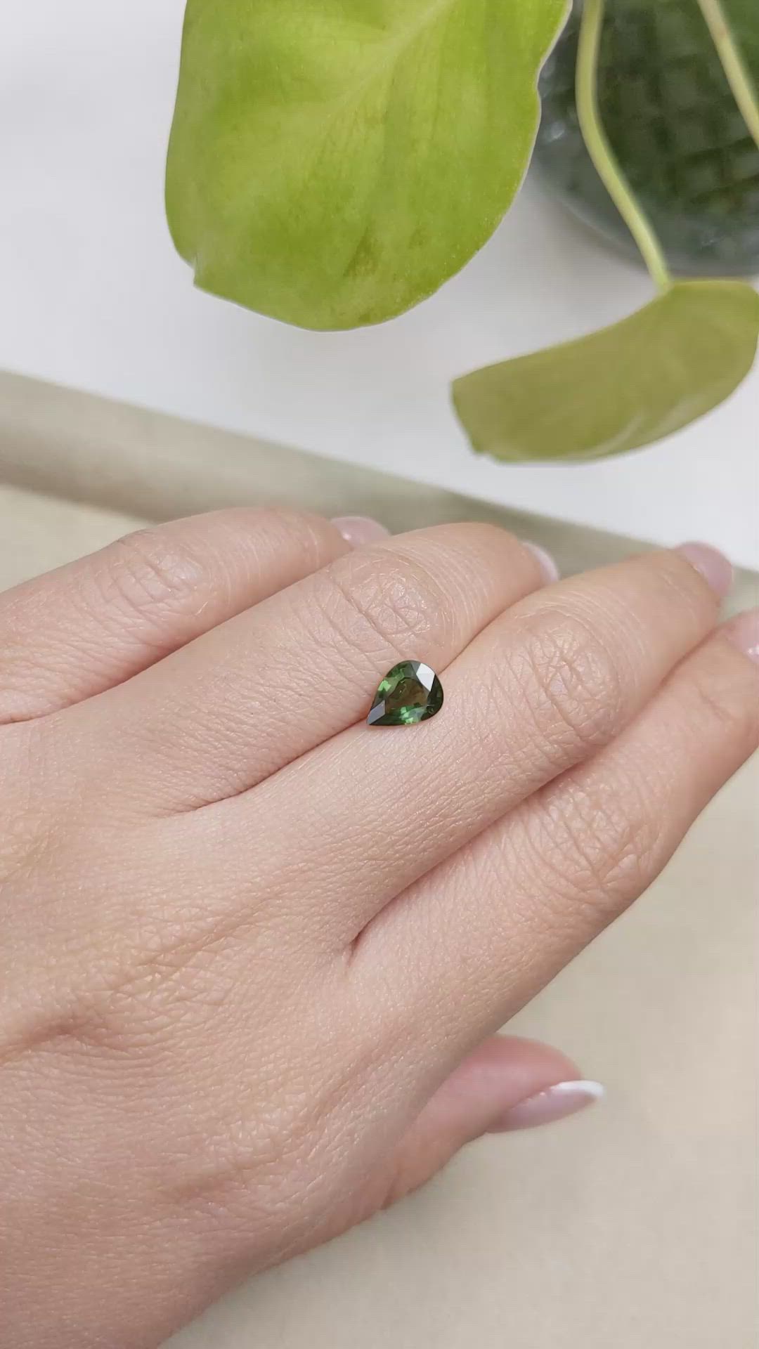 1.08 Ct. Green Sapphire from Australia Size Video