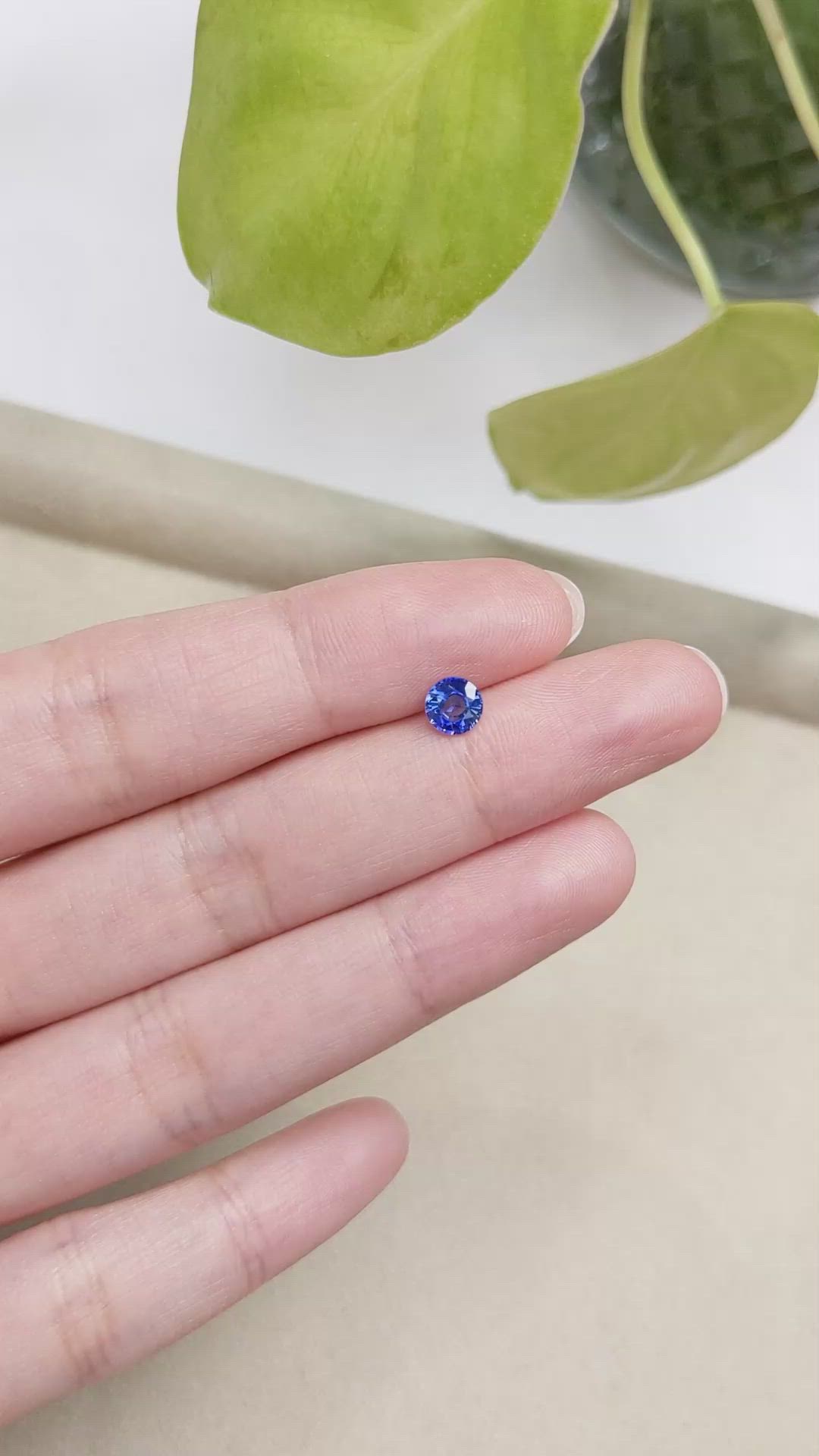 0.68 Ct. Blue Sapphire from Ceylon (Sri Lanka) Size Video
